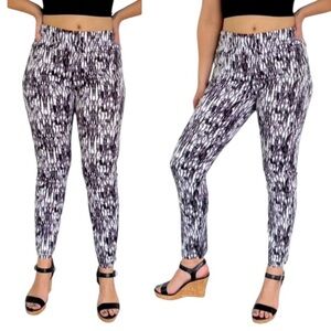 Miracle Body black white abstract print cotton stretch crop ankle pants size 2
